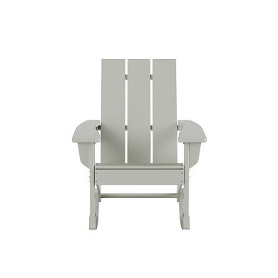 Westintrends Outdoor/patio Modern Adirondack Rocking Chair With Square Side Table