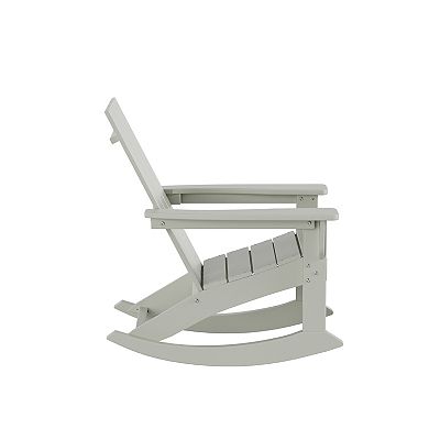 Westintrends Outdoor/patio Modern Adirondack Rocking Chair With Square Side Table