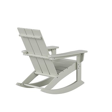 Westintrends Outdoor/patio Modern Adirondack Rocking Chair With Square Side Table