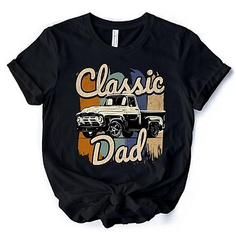 Classic Dad T-Shirt, Black Retro Truck Fathers Tee