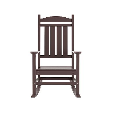 Westintrends Outdoor Patio Porch Rocking Chair With Side Table Set
