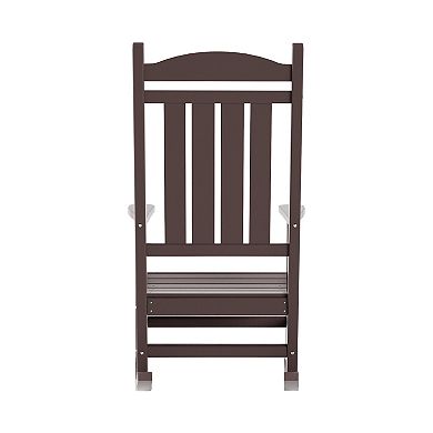 Westintrends Outdoor Patio Porch Rocking Chair With Side Table Set