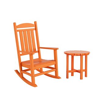 Westintrends Outdoor Patio Porch Rocking Chair With Side Table Set