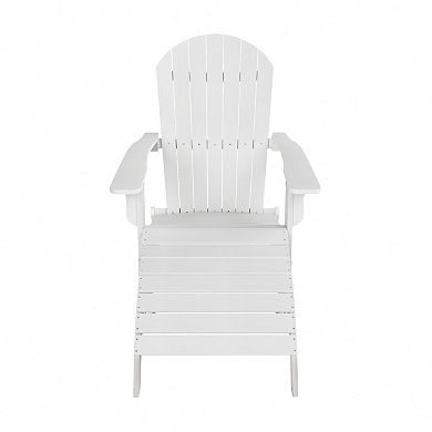 Westintrends Hips outdoor/patio folding adirondack chair With Folding Ottoman