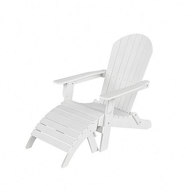 Westintrends Hips outdoor/patio folding adirondack chair With Folding Ottoman