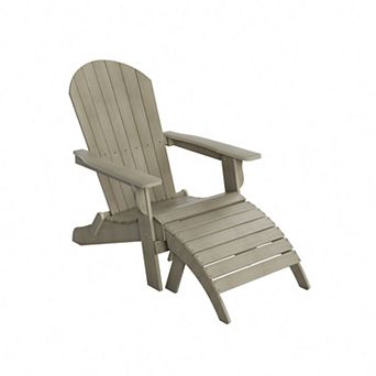 Westintrends Hips outdoor/patio folding adirondack chair With Folding Ottoman