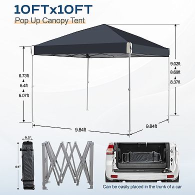 Aoodor 10'x10' Waterproof and UV resistant Pop Up Canopy Tent with Roller Bag