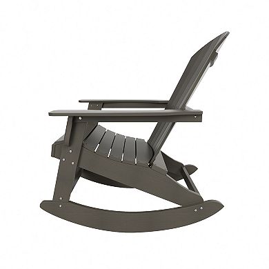 Westintrends Outdoor/patio Hips All-weather Adirondack Rocking Chair With Side Table