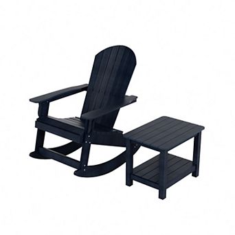 Westintrends Outdoor/patio Hips All-weather Adirondack Rocking Chair With Side Table