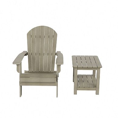 Westintrends Hips outdoor/patio folding adirondack chair With Side Table
