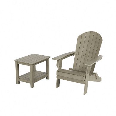 Westintrends Hips outdoor/patio folding adirondack chair With Side Table