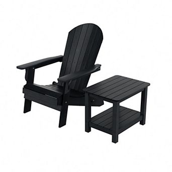 Westintrends Hips outdoor/patio folding adirondack chair With Side Table