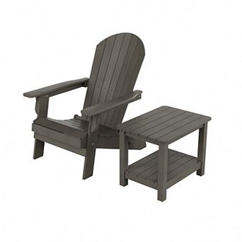 Westintrends Hips outdoor/patio folding adirondack chair With Side Table