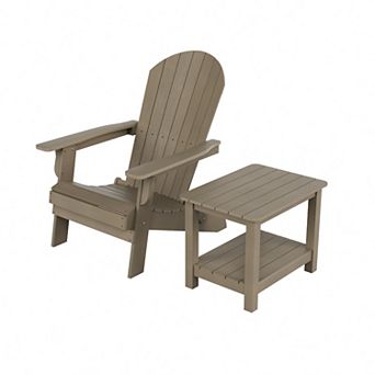 Westintrends Hips outdoor/patio folding adirondack chair With Side Table