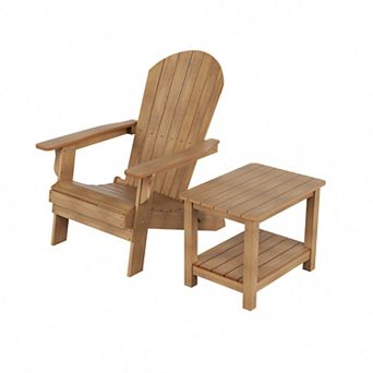 Westintrends Hips outdoor/patio folding adirondack chair With Side Table