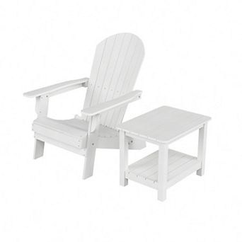 Westintrends Hips outdoor/patio folding adirondack chair With Side Table