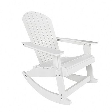 Westintrends Outdoor/patio Hips All-weather Adirondack Rocking Chair With Side Table