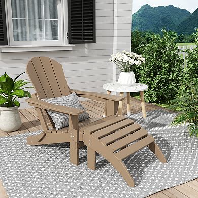 Westintrends Classic Adirondack Chair With Ottoman