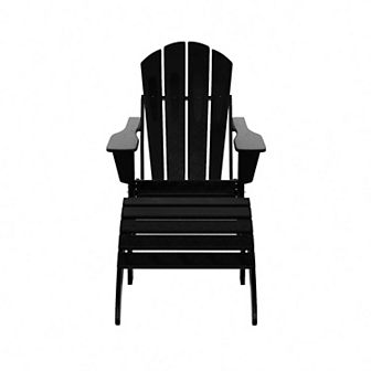 Westintrends Classic Adirondack Chair With Ottoman