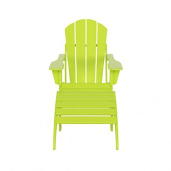 Westintrends Classic Adirondack Chair With Ottoman