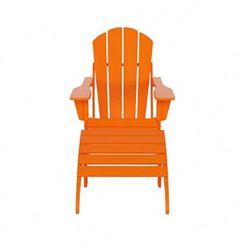 Westintrends Classic Adirondack Chair With Ottoman