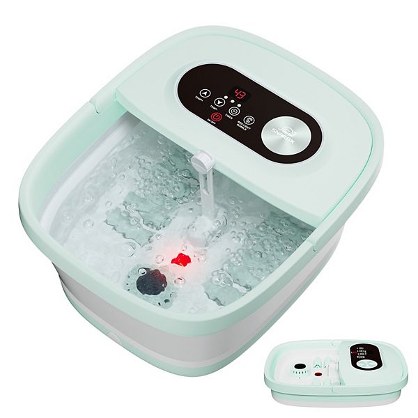 Snailax Heated Foot Spa Bath Massager with Bubble Red Light Pedicure, Foot Care Gifts - Green (ONE SIZE)