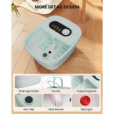 Snailax Heated Foot Spa Bath Massager with Bubble Red Light Pedicure, Foot Care Gifts
