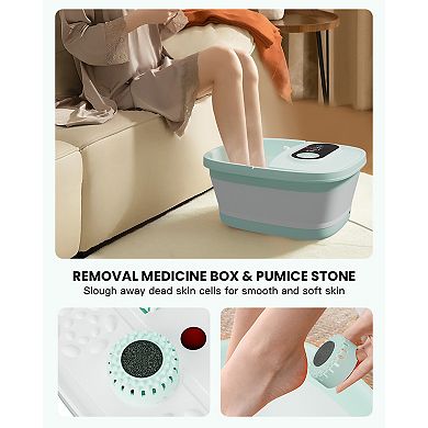 Snailax Heated Foot Spa Bath Massager with Bubble Red Light Pedicure, Foot Care Gifts