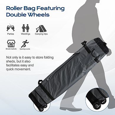 Aoodor 10'x10' Waterproof and UV resistant Pop Up Canopy Tent with Roller Bag