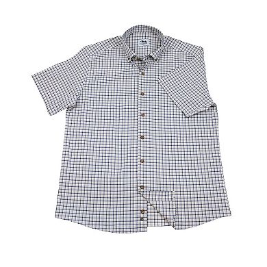 Wear Sierra Men's Button Down Top Shelf Cotton Short Sleeve Shirts with Plaid Pattern
