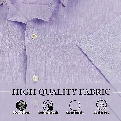 Premium Linen Short Sleeve Top Shelf Button Down Shirt