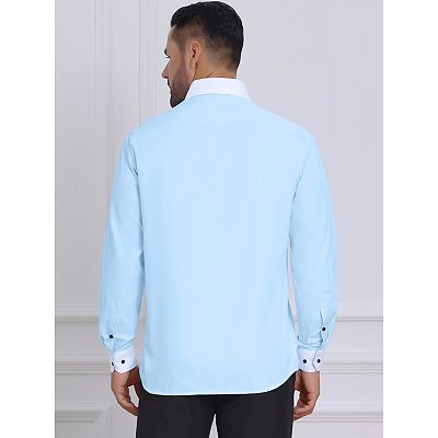 blue button down dress shirt The Black Tux Blue Shirt: Essential End-on-End main image 0