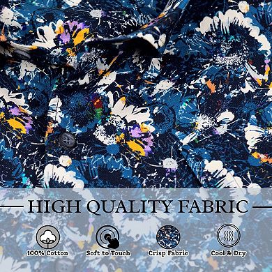 Wear Sierra Abstract Pattern Men's Top Shelf Cotton Short Sleeve Button Down Shirts