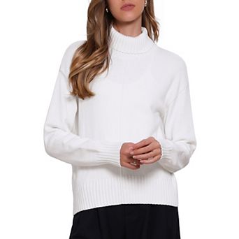 Turtleneck Sweater for Women's Long Sleeve Fall Winter Casual Pullover Knit Top