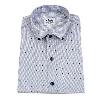Wear Sierra Top Shelf Cotton Short Sleeve Button Down Shirt, Unique Dots Pattern Men Shirt