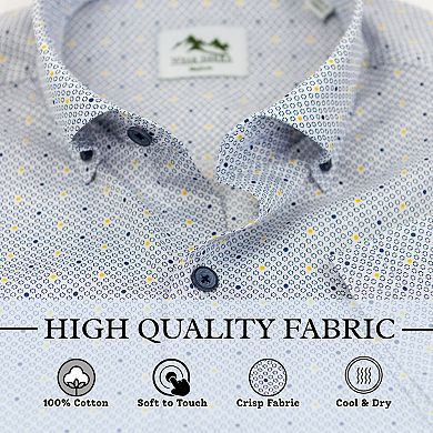 Wear Sierra Top Shelf Cotton Short Sleeve Button Down Shirt, Unique Dots Pattern Men Shirt