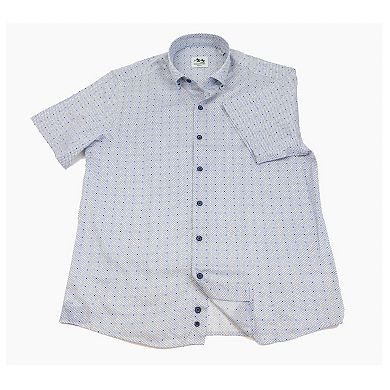 Wear Sierra Top Shelf Cotton Short Sleeve Button Down Shirt, Unique Dots Pattern Men Shirt