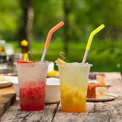 8pcs Silicone Straw Elbows Tips, Soft Reusable Metal Straw Covers Fit for 6mm/0.24" OD Straws