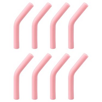 8 pc Silicone Straw Elbows Tips, Soft Reusable Metal Straw Covers Fit for 6mm/0.24" OD Straws