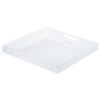 Modern Elegant 18" x 18" Large White Acrylic Tray