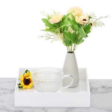 Modern Elegant 18" x 18" Large White Acrylic Tray
