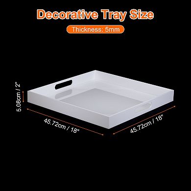 Modern Elegant 18" x 18" Large White Acrylic Tray