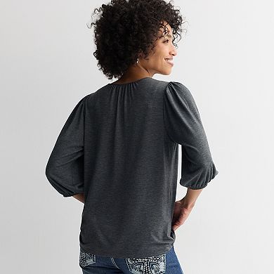 Women's Apt. 9® Ribbon Detail V-Neck Top