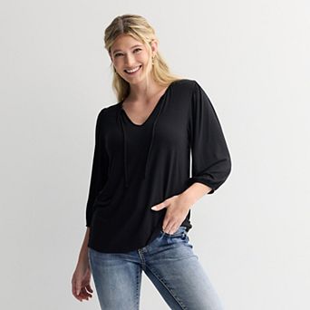 Women's Apt. 9® Ribbon Detail V-Neck Top