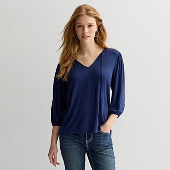 Women's Apt. 9® Ribbon Detail V-Neck Top