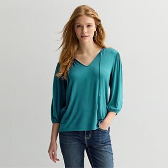 Women's Apt. 9® Ribbon Detail V-Neck Top