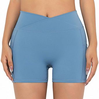 Women's Tight Fitting High Waisted Pocket Sport V-Waist Band Shorts