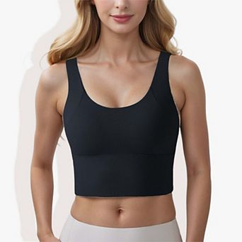 Women's Padded Sports Bra with Wide Straps and Medium Support