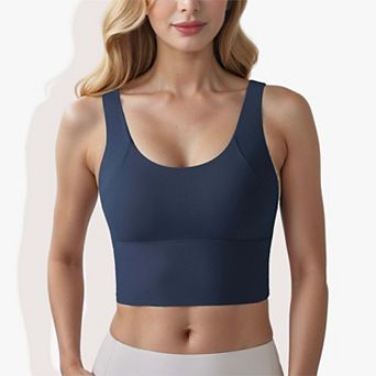 Women's Padded Sports Bra with Wide Straps and Medium Support