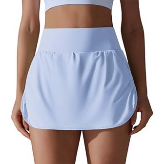 Women's High Waist Athletic Skirted Skorts with Pocket Detail